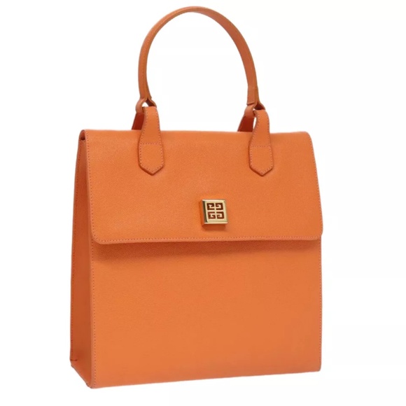 Givenchy Handbags - Givenchy Leather Orange Top handle